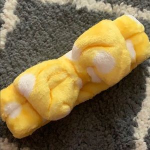 (New) Yellow Polka Dot plush head band